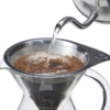 pouring water into the drip coffee brewer