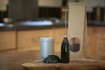 Aerolatte Black Milk Frother with Stand