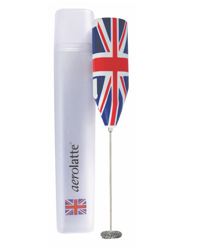 aerolatte Original Steam Free Milk Frother, Union Jack To-Go with Case